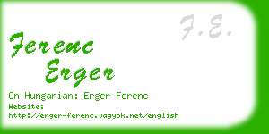 ferenc erger business card